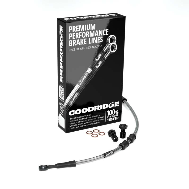 Goodridge 22-23 HD FLTRKSE (w/ABS) -2in Clear Brake Line Kit w/Black Fittings