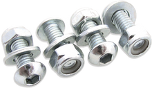 License Plate Bolts/Nuts Zinc Plated Steel 4/Pk