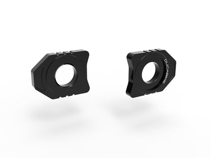 DBK Special Parts (Ducabike) Billet Chain Adjusters for the Ducati Monster 937, Hypermotard 698 Mono, and 2025+ V2 models