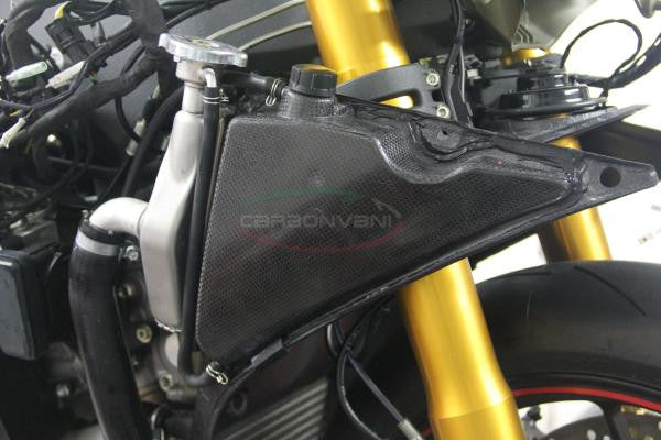 CARBONVANI - DUCATI 959 PANIGALE CARBON FIBER OIL COOLER TIP W/ LIQUID TANK AND DEFLECTORS