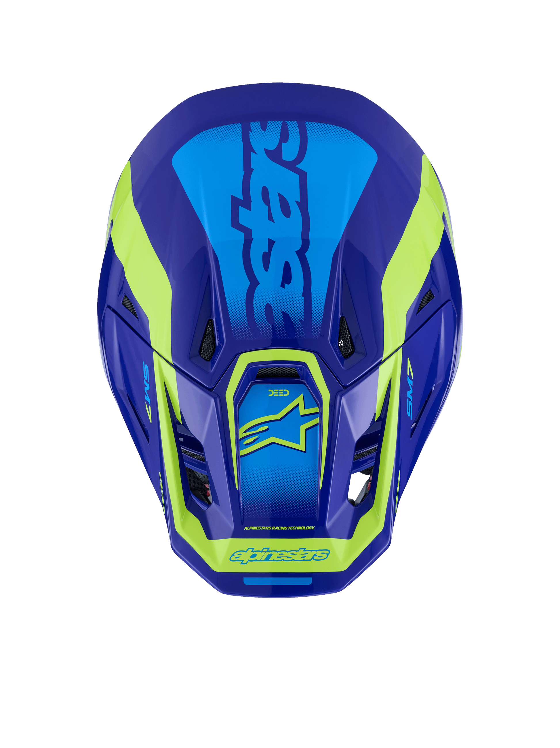 Sm7 Deed Helmet Blue/Ylw Fluo Glossy Lg