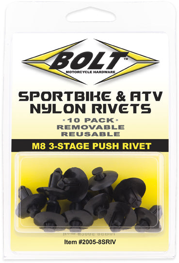 M8 Three Stage Push Rivet Kit 10/Pk