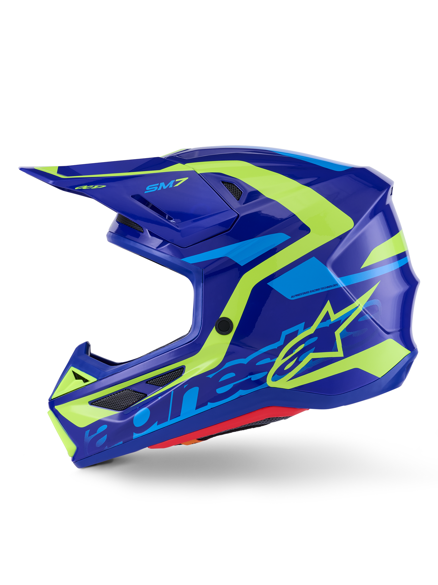 Sm7 Deed Helmet Blue/Ylw Fluo Glossy Lg