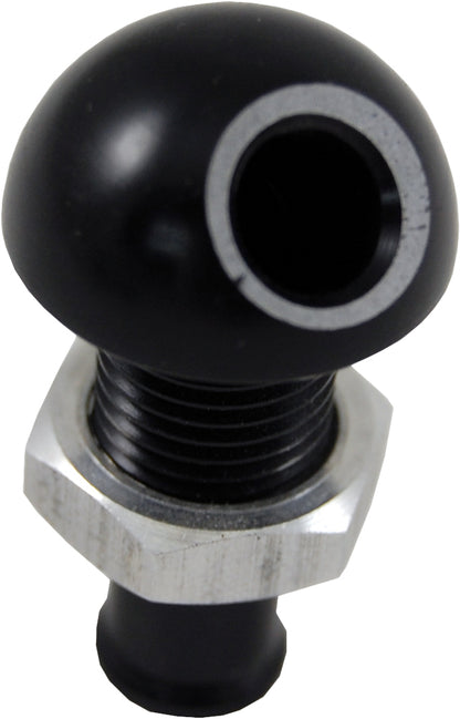 Billet Thru Hull Water Fitting Black 3/8" 45 Deg.