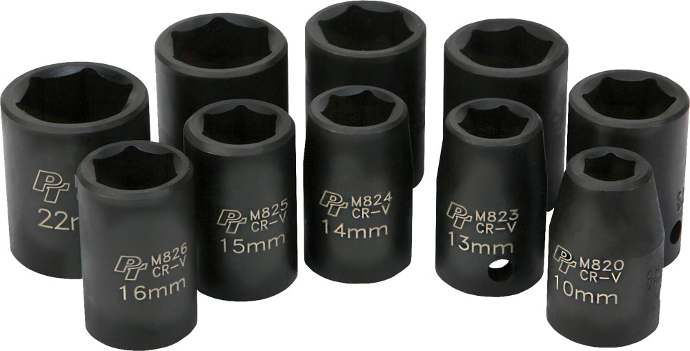 10 Pc 1/2" Met Imp Skt Set Shallow