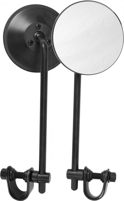 Universal 4" Round Mirror 8" Stem Black