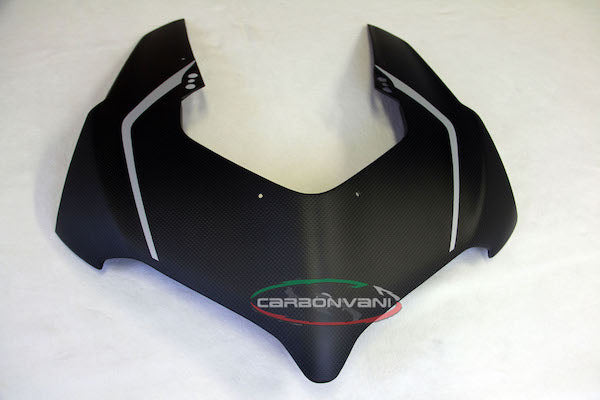 Carbonvani - Ducati Panigale V4 R STYLE w /Stripes Carbon Fiber Headlight Fairing for V4 R / V4 / S (20-21)