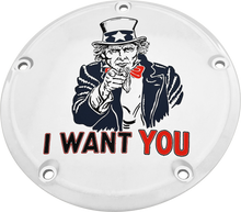 6   M8 Softail Derby Cover Uncle Sam Chrome