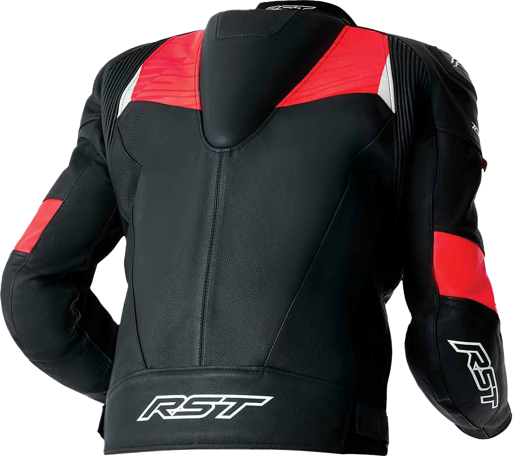 Tractech Evo D3o Jacket Blk/Flo Red Leather 2x
