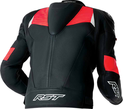 Tractech Evo D3o Jacket Blk/Flo Red Leather 2x