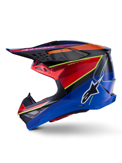 Supertech S M10 Era Helmet Blu/Rd/Ylw Fluo Glossy Md