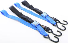 Tie Down Cam S Hook Soft Tye 1.5"X6' Black/Blue Pair