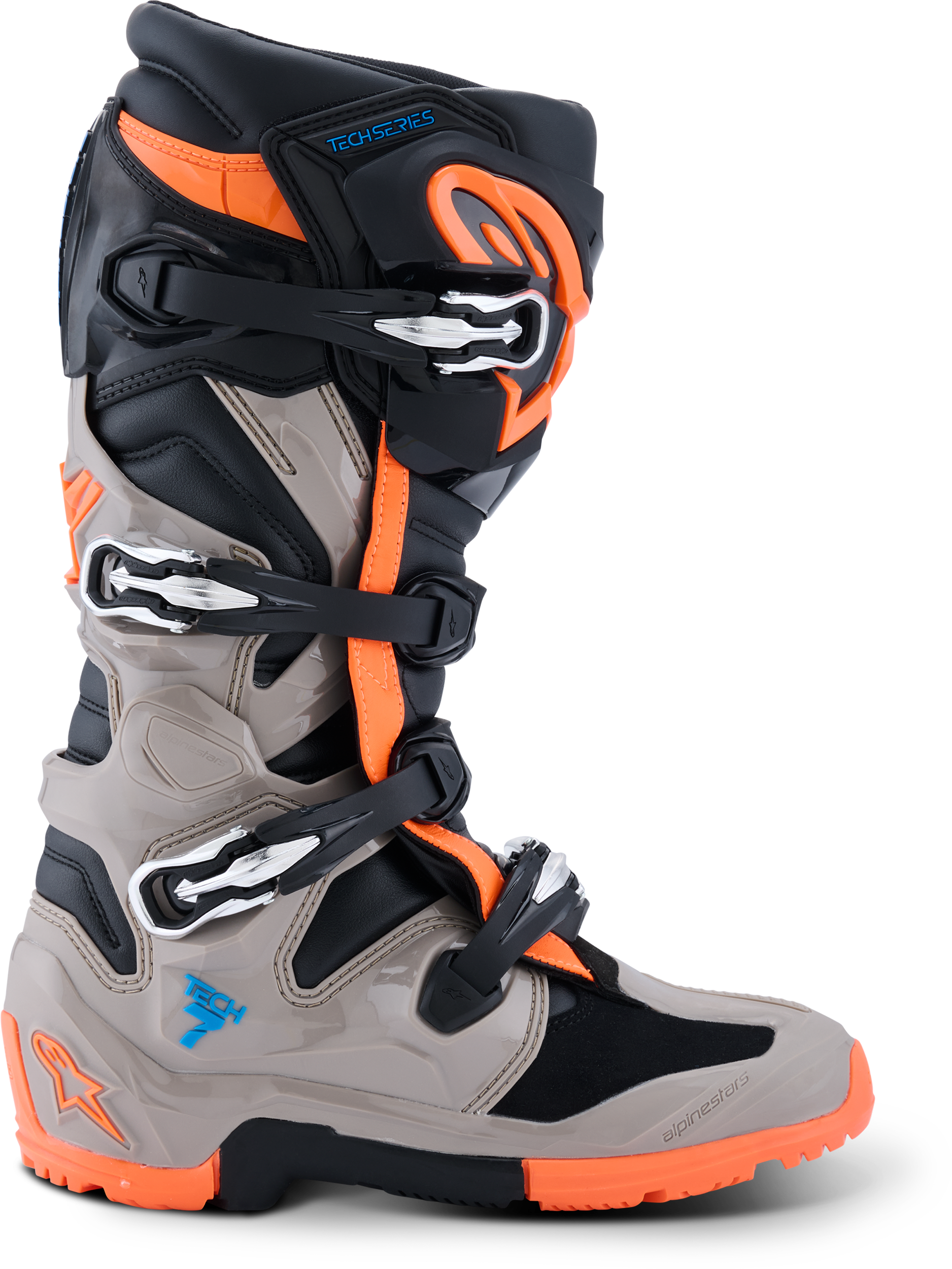 Tech 7 Enduro Blk/Warm Gry/Orange Fluo 8