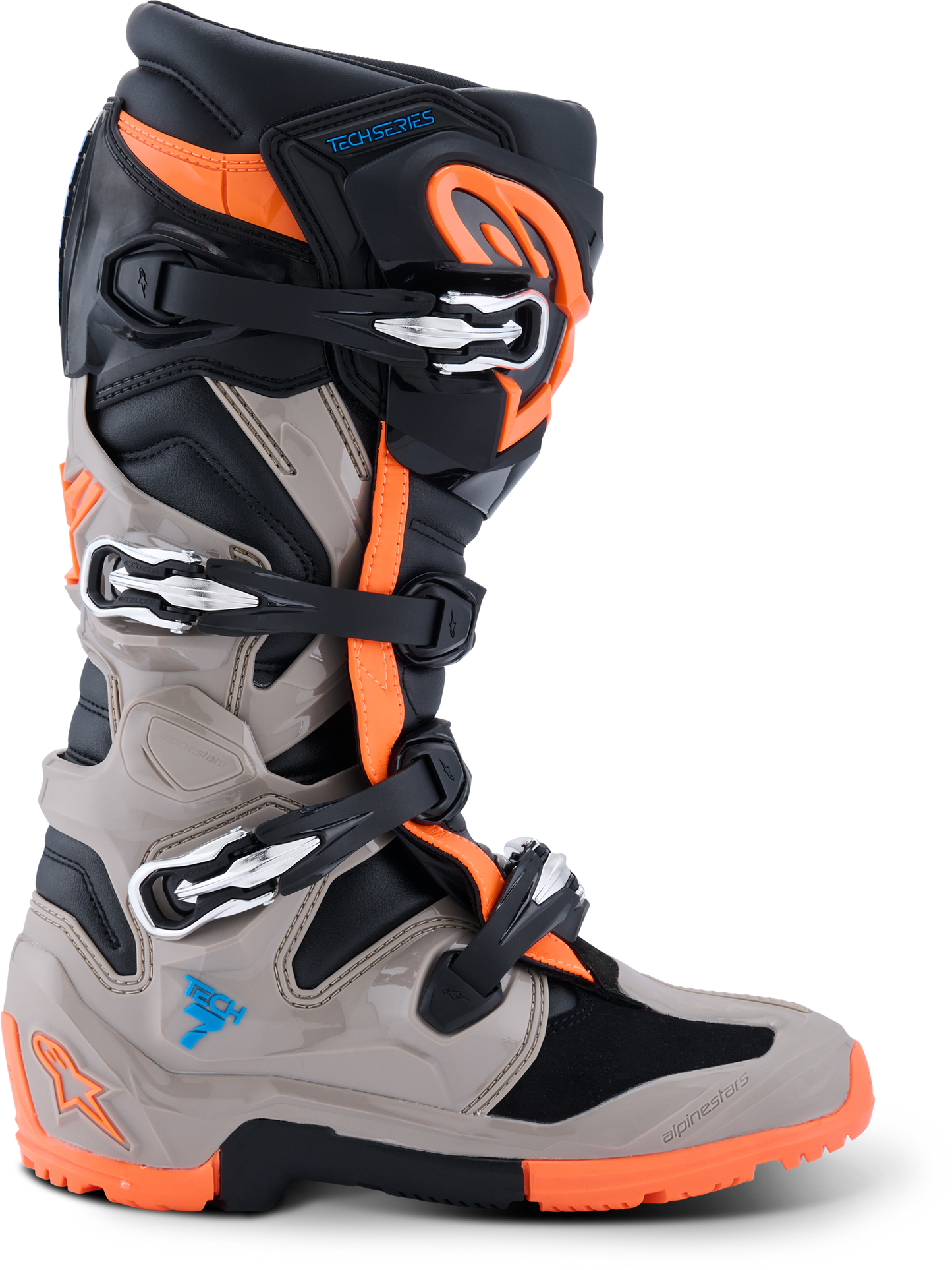 Tech 7 Enduro Blk/Warm Gry/Orange Fluo 9