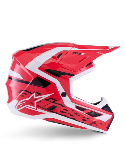 Sm7 Deed Helmet Red/Blk/Wht Glossy Sm