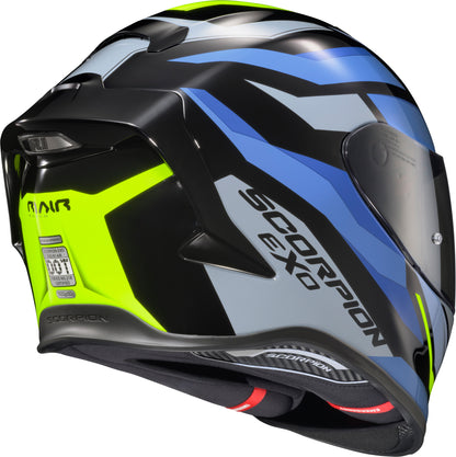 Exo R1 Air Full Face Helmet Raven Black/Blue/Hi Viz Xl