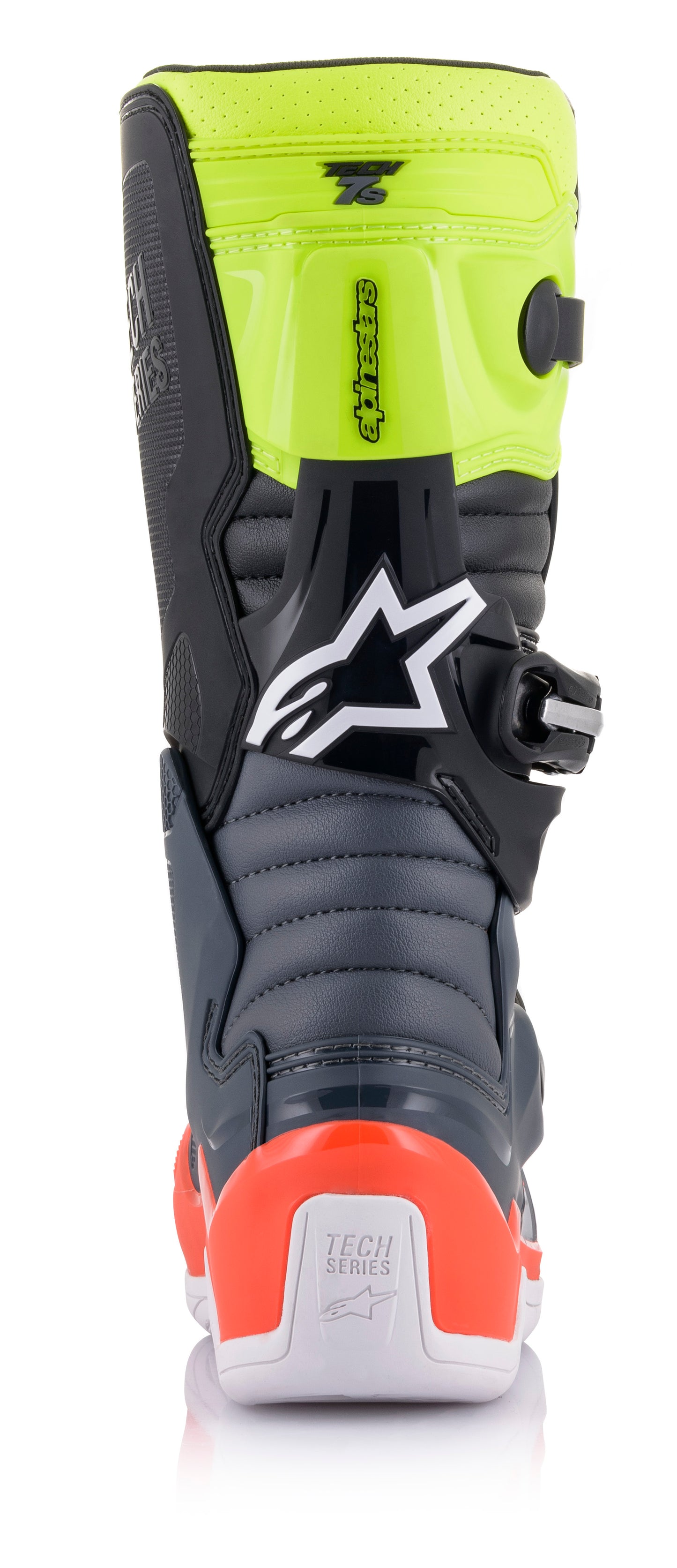 Tech 7s Boots Dark Grey/ Red Fluo/Yellow Fluo Sz 03