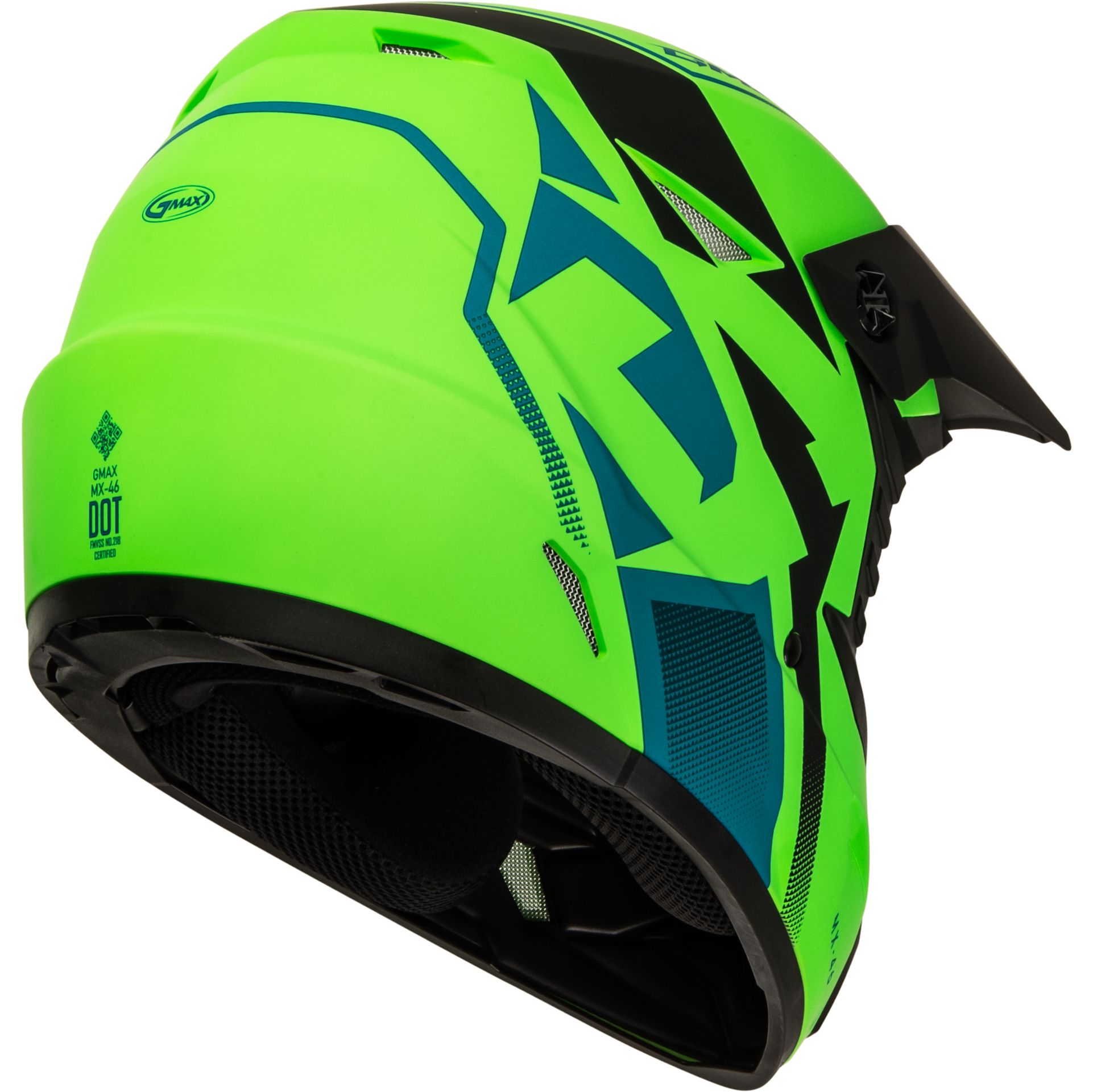 Mx 46 Compound Helmet Matte Hi Vis Green/Blk/Blue 2x