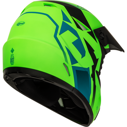 Mx 46 Compound Helmet Matte Hi Vis Green/Blk/Blue 2x