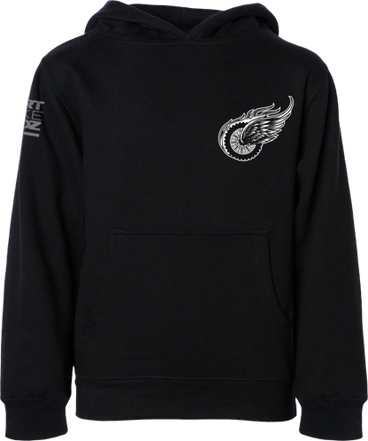 Two Wheels Youth Hoodie Black Yl