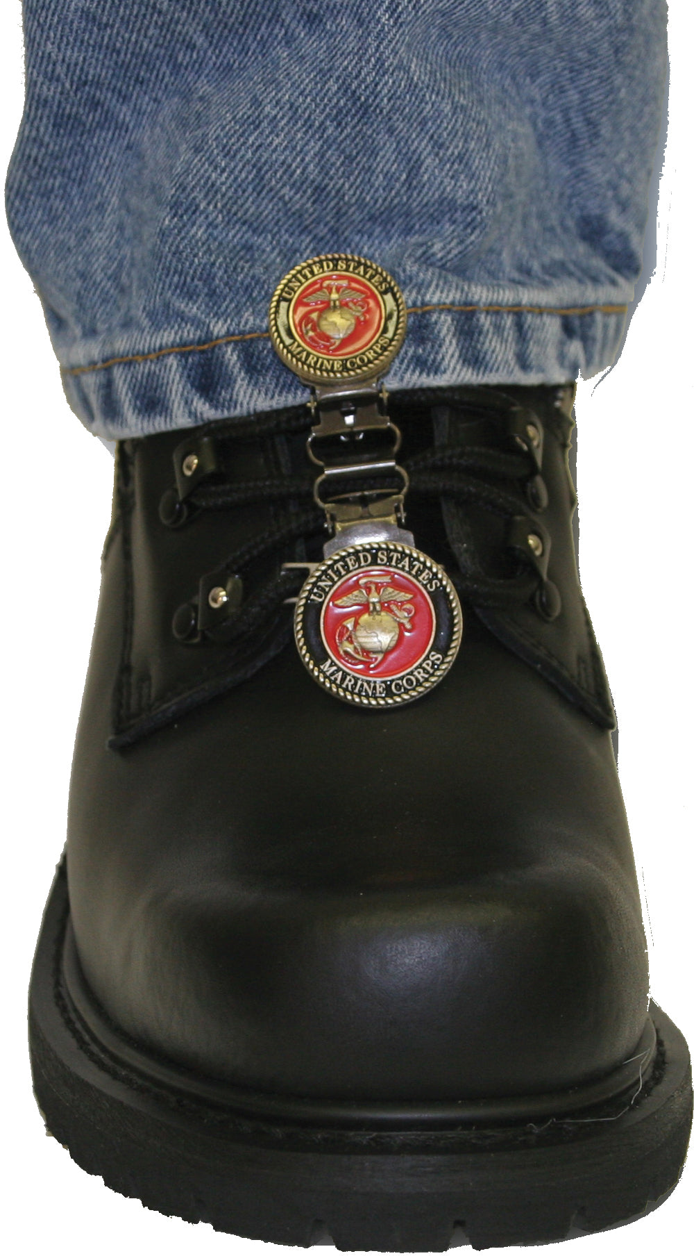 Clips For Laced Boots Usmc Black & Red