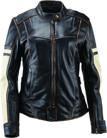 Kuryakyn Leather By River Road Dame Vintage Leather Jacket Black Womens - 2XL