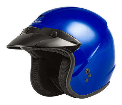Of 2 Open Face Helmet Blue Lg