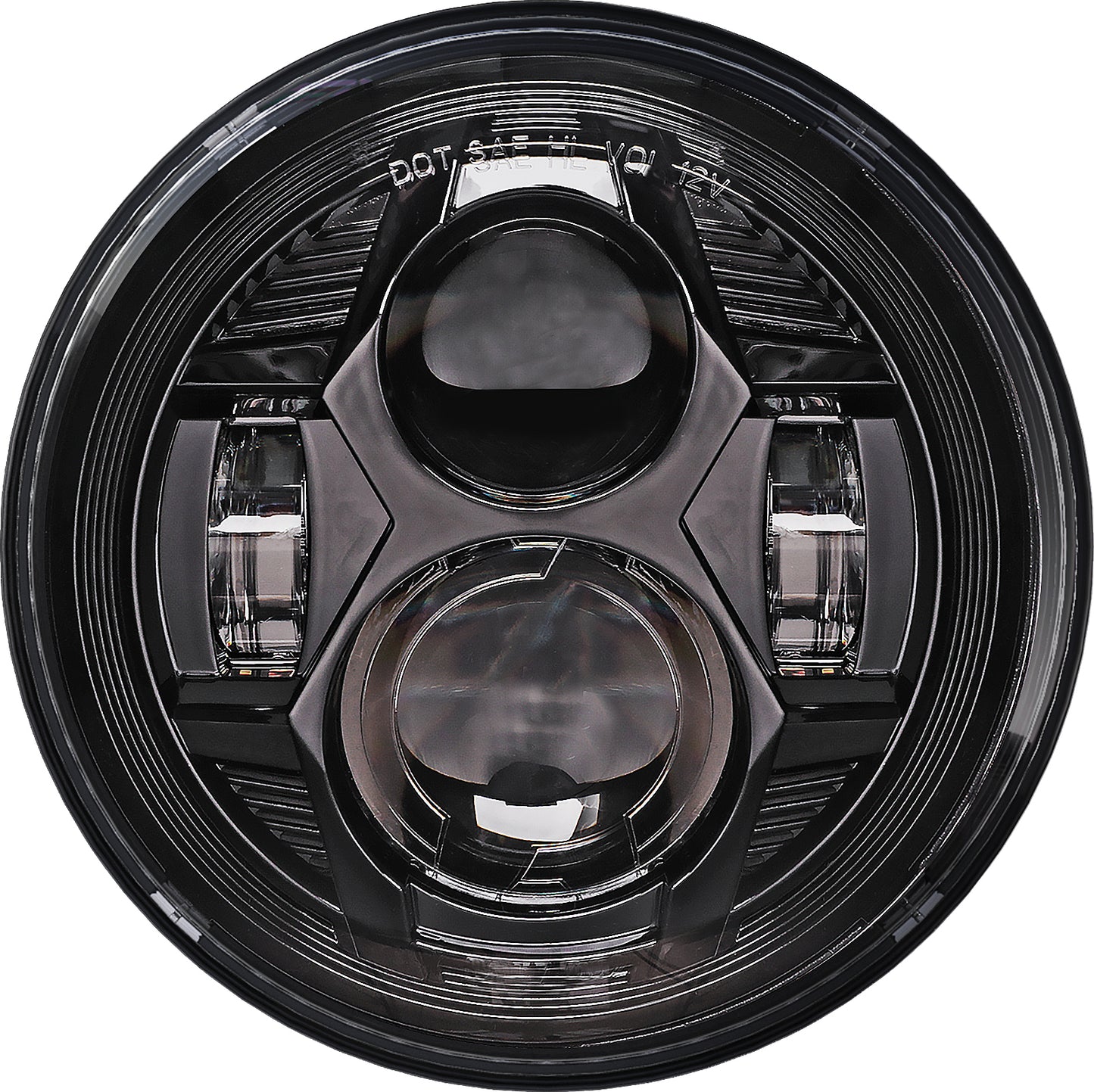 7" Led Headlight Black