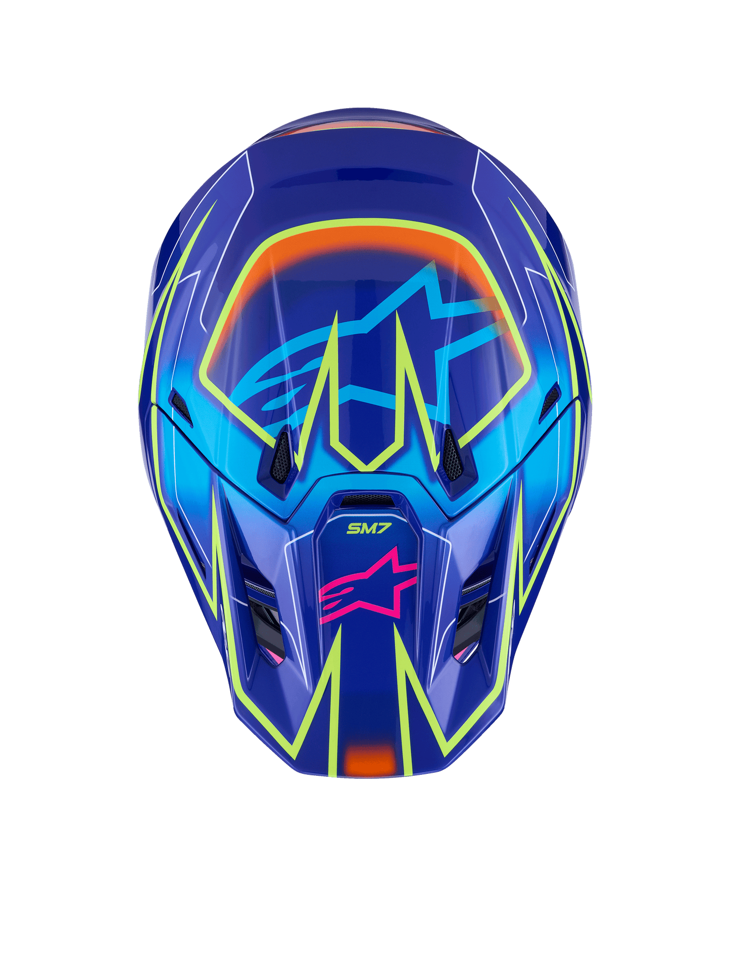 Sm7 Cast Helmet Blue/Pnk/Ylw Fluo Glossy 2x