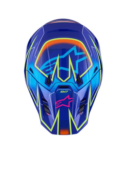 Sm7 Cast Helmet Blue/Pnk/Ylw Fluo Glossy 2x