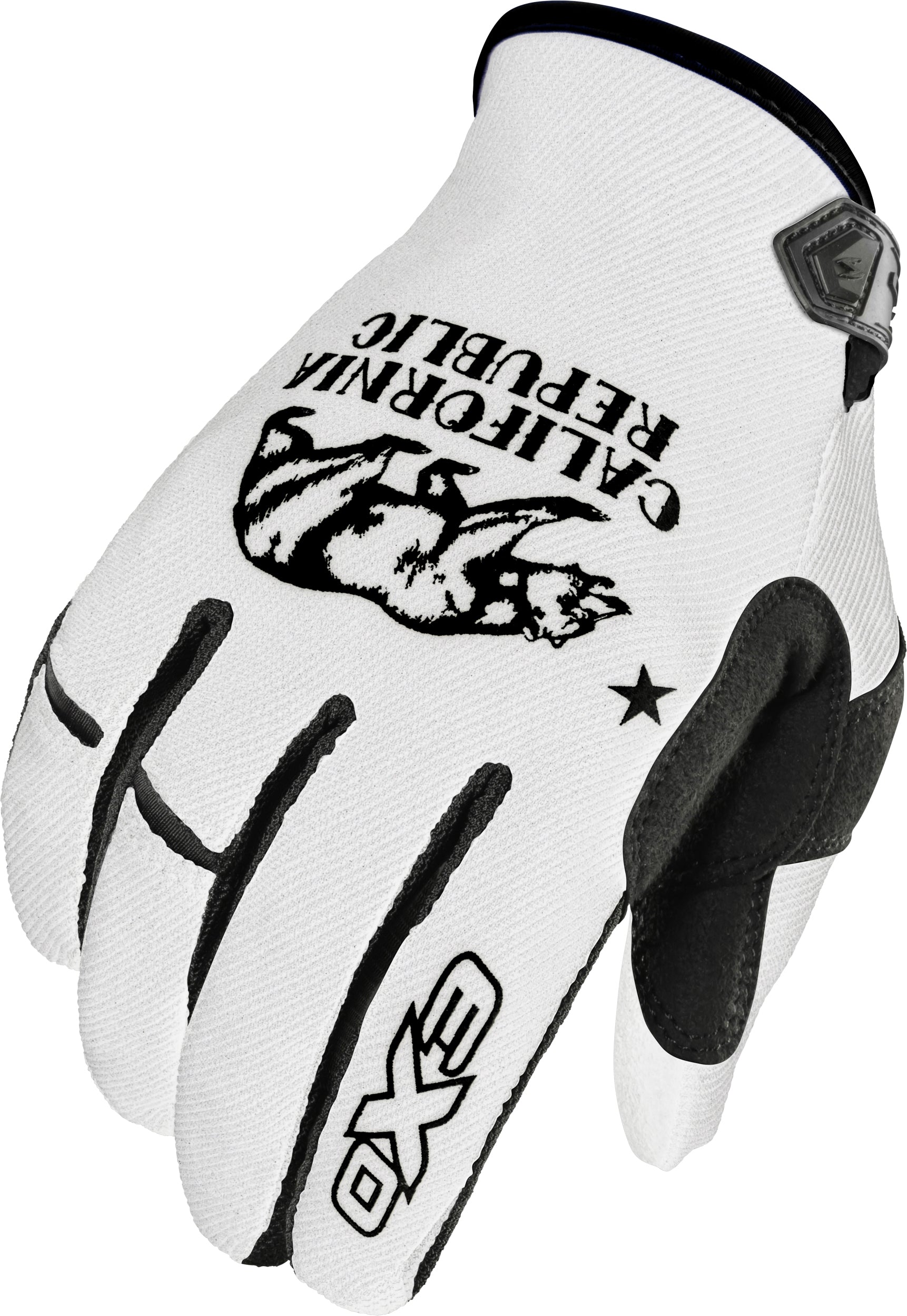Moto Flex Gloves Golden State White/Black Lg