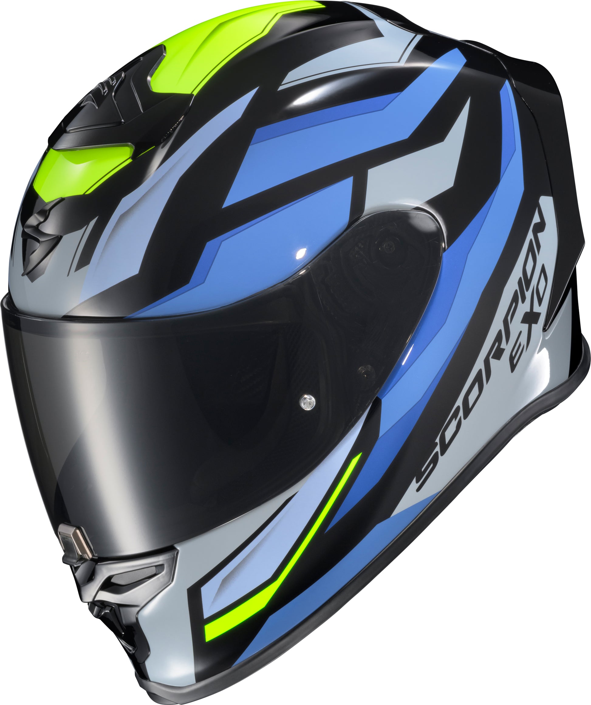 Exo R1 Air Full Face Helmet Raven Black/Blue/Hi Viz Md