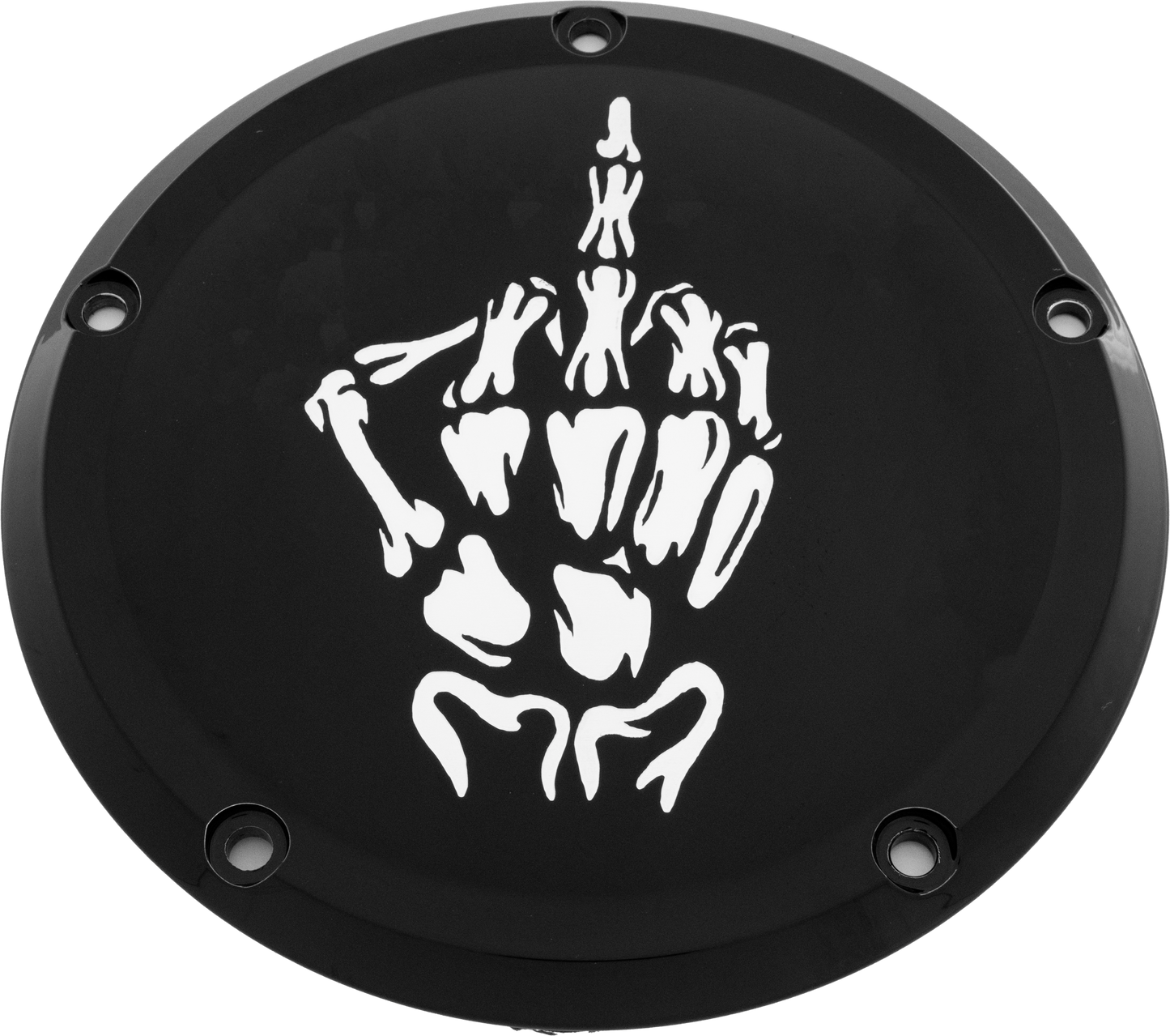 7   M8 Flt/Flh Derby Cover Bone Finger Black
