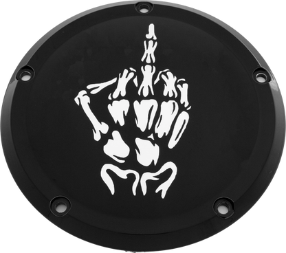7   M8 Flt/Flh Derby Cover Bone Finger Black