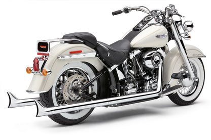 Bad Hombre True Dual Fishtails Chrome Softail 97 06
