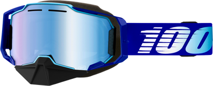 Armega Snowmobile Goggle Blue W/ Blue Mirror Lens