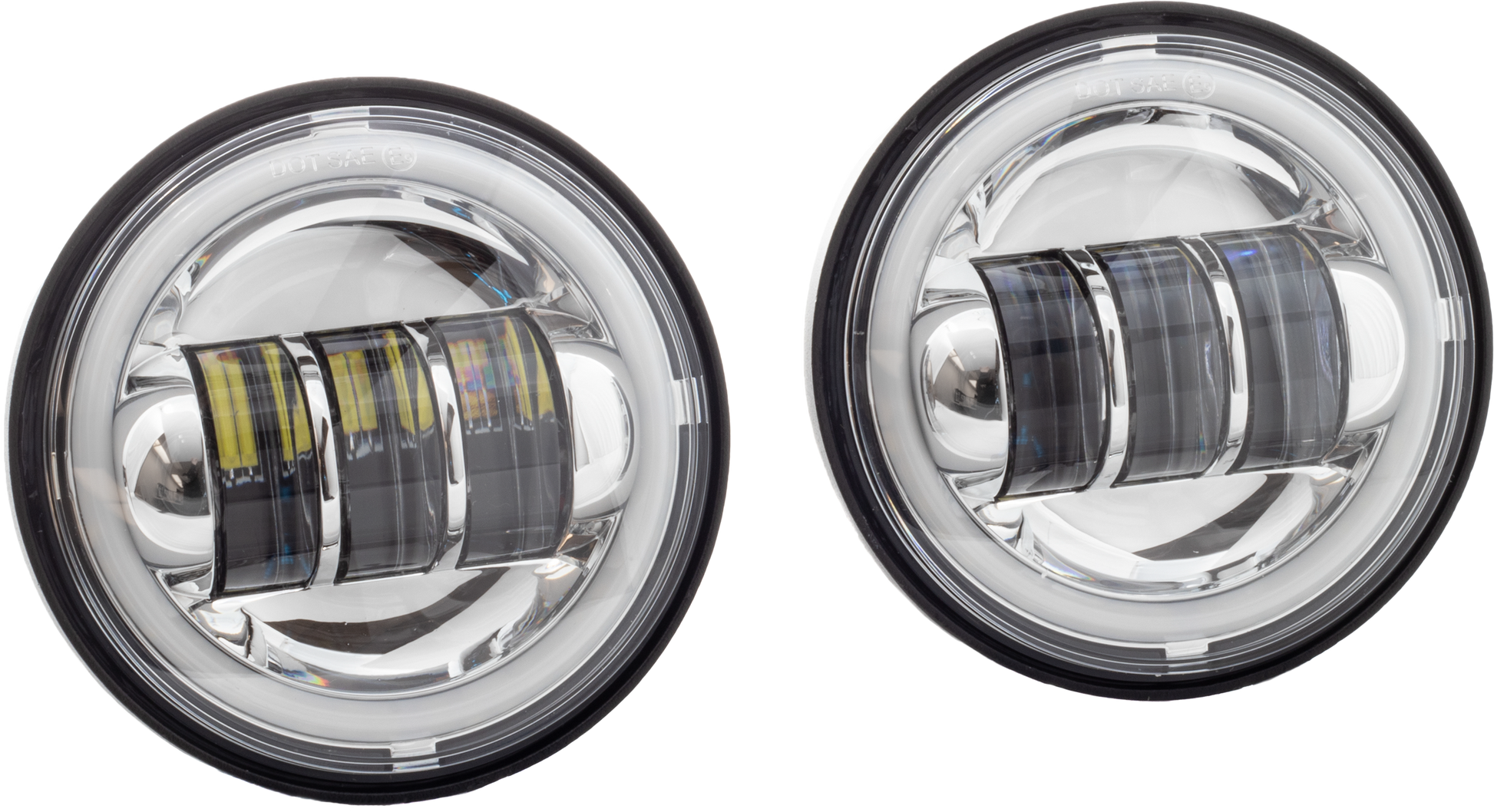 4.5" Led Passing Lights Halo Chrome