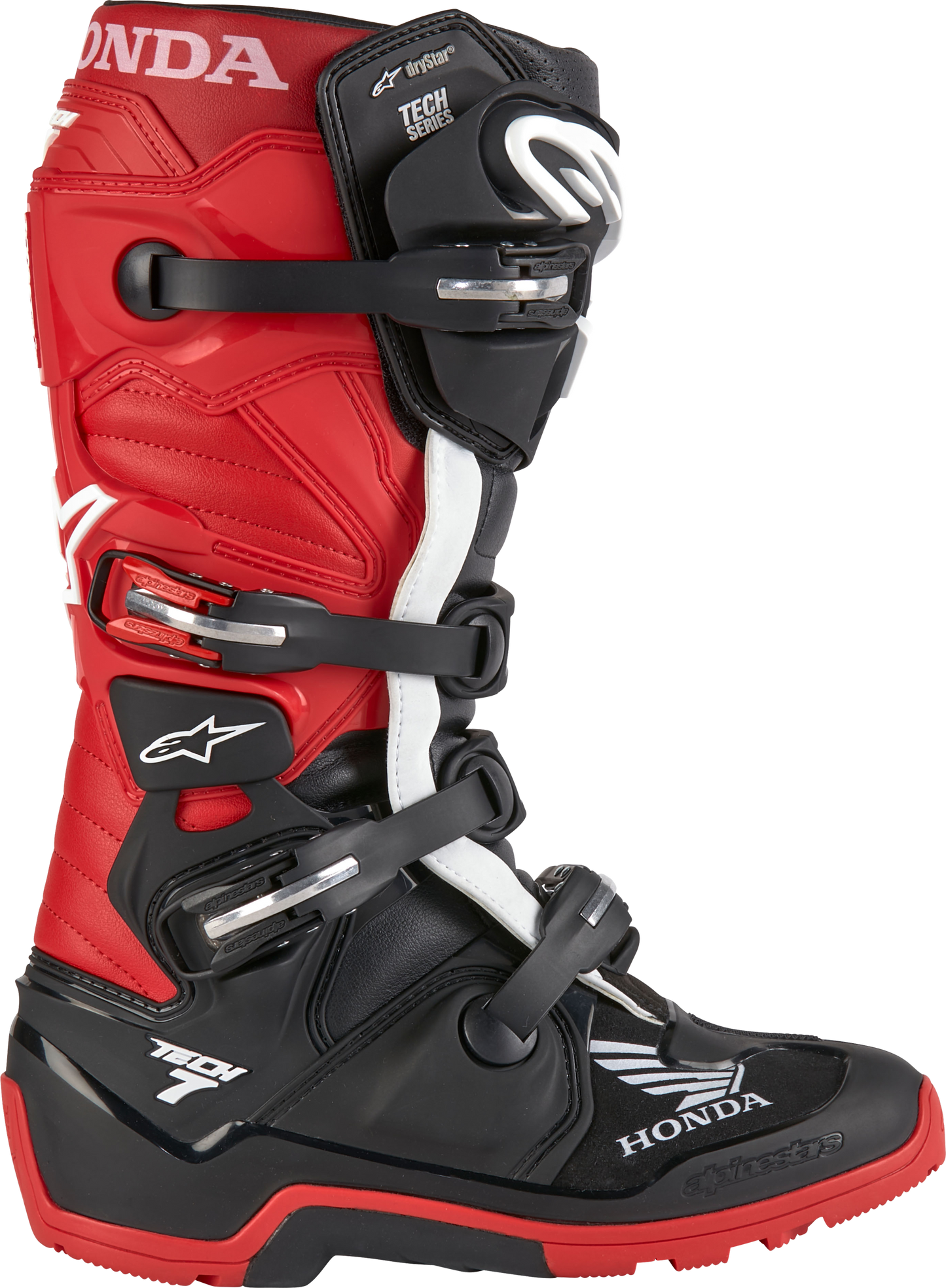 Honda Tech 7 Enduro Drystar Black/Bright Red Sz 8