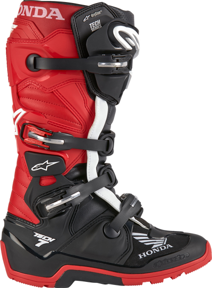 Honda Tech 7 Enduro Drystar Black/Bright Red Sz 8