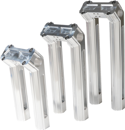 H/D Billet Risers 12" Raw Kickback