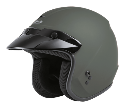Of 2 Open Face Helmet Matte Green Xs