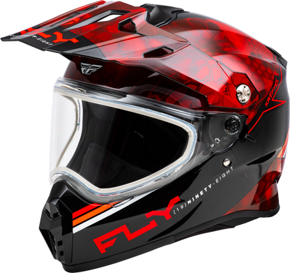 Trekker Cw Conceal Helmet Dual Shld Red/Black 2x