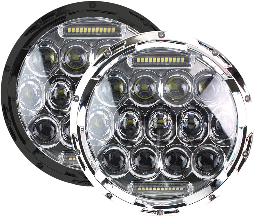 Headlight 7" Chrome "Beast" Long Throw