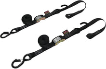 Tie Down Cam Sec Hook Soft Tye 1.5"X6' Black/Black Pair