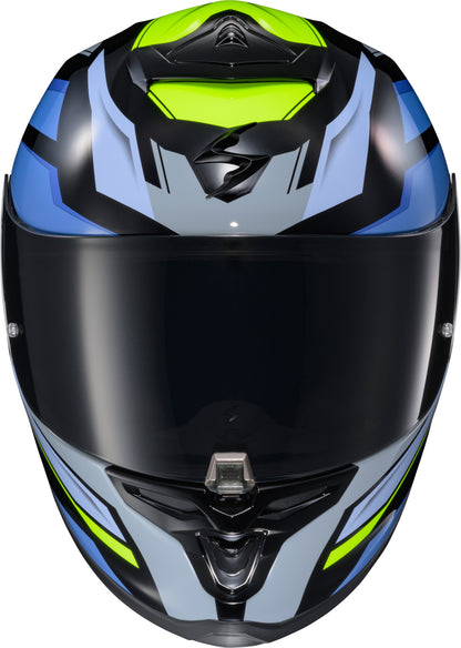 Exo R1 Air Full Face Helmet Raven Black/Blue/Hi Viz Lg