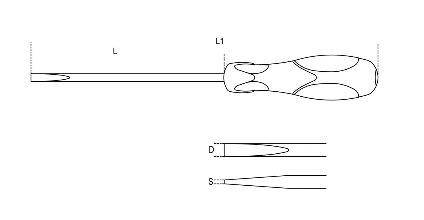 Beta Tools Model 1294  3X75-Screwdrivers Headless Slotted