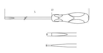 Beta Tools Model 1294  L 6 5X400-Screwdrivers Slotted Long