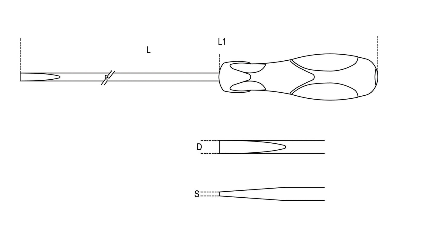 Beta Tools Model 1294  L 4X400-Screwdrivers Slotted Long
