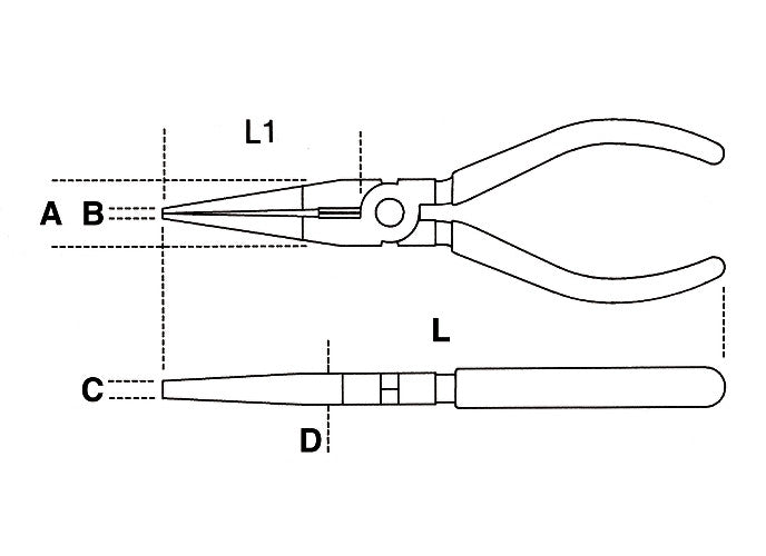 Beta Tools Model 1162  Mq200mm-Extra Long Flat Nose Pliers