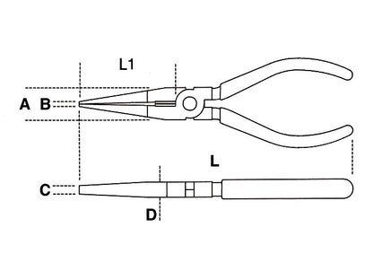 Beta Tools Model 1162  Mq200mm-Extra Long Flat Nose Pliers